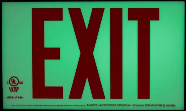 Jessup Glo Brite® UL 924 listed, screen printed/reflective tape Exit sign, 50 Ft viewing distance - Image 2