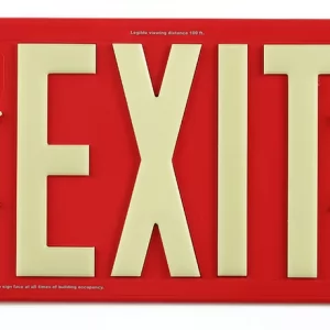 Jessup Indoor/Outdoor 100 Ft viewing distance Exit Sign PM100 Glo Brite® UL 924 listed/Listed to LED