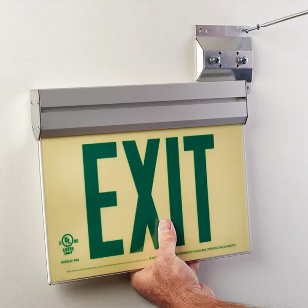 Jessup Acrylic frame Glo Brite® Exit sign, UL924 listed/listed to LED, 50 Ft viewing distance - Image 4