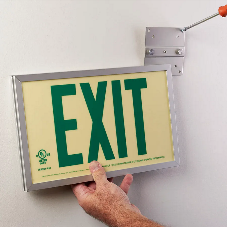 Jessup Aluminum frame Glo Brite® Exit sign, UL924 listed/listed to LED ...